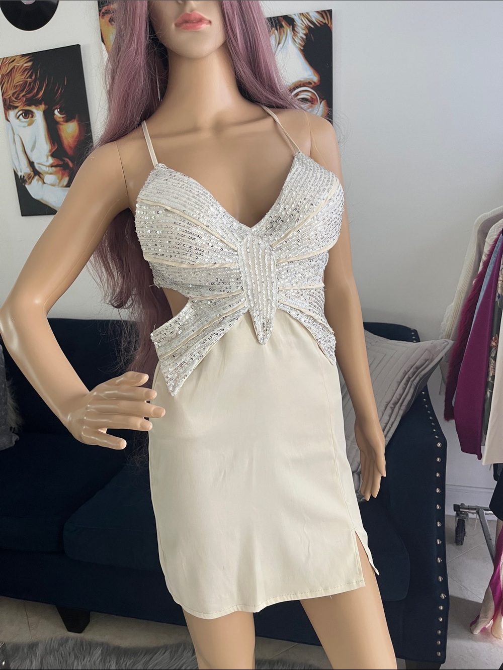 🤍Satin butterfly 🦋 dress sz small🤍
